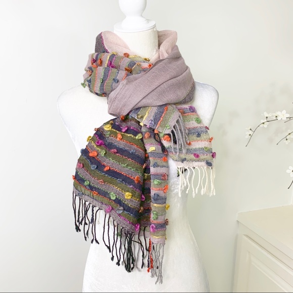 Accessories - Woven Yarn Nubby Scarf Wrap 38” x 72”